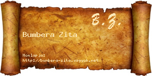 Bumbera Zita névjegykártya