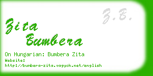 zita bumbera business card